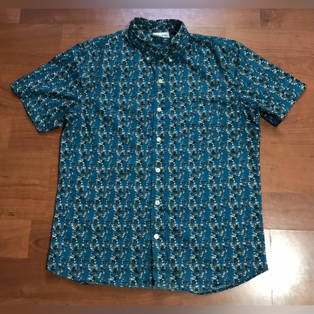 KEN L.T.D. Mens floral casual short sleeve shirt